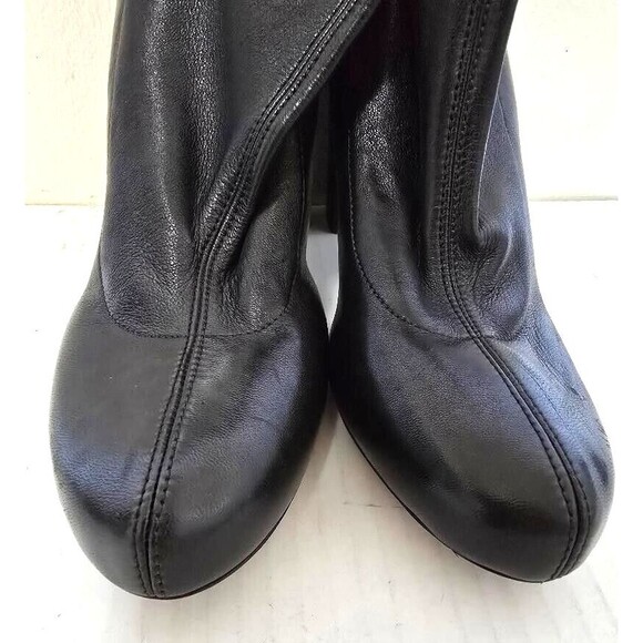 Chloe Womens Leather Black Pull On Block Heels Ankle Boots Shoes Size US… - Picture 4 of 10